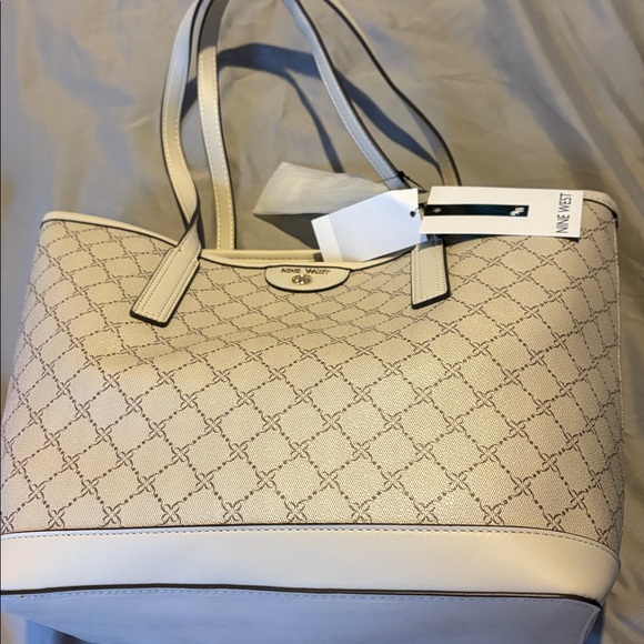 Nine West Cream Patterned Tote Bag - Picture 1 of 5